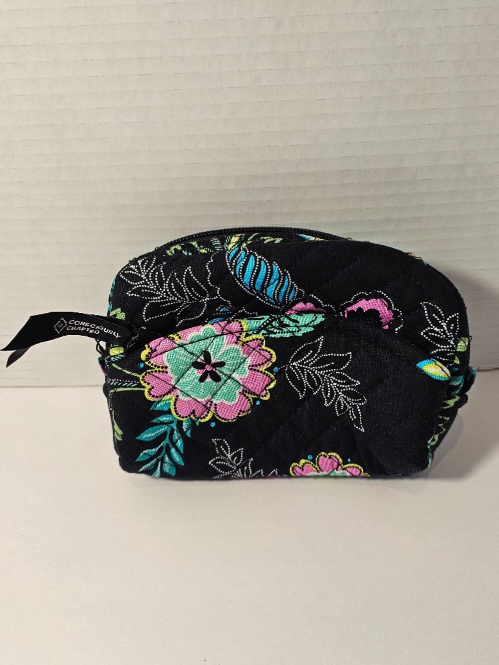 NWT Vera Bradley Iconic Mini Cosmetic Island Garden Bag Clutch Floral Leaves